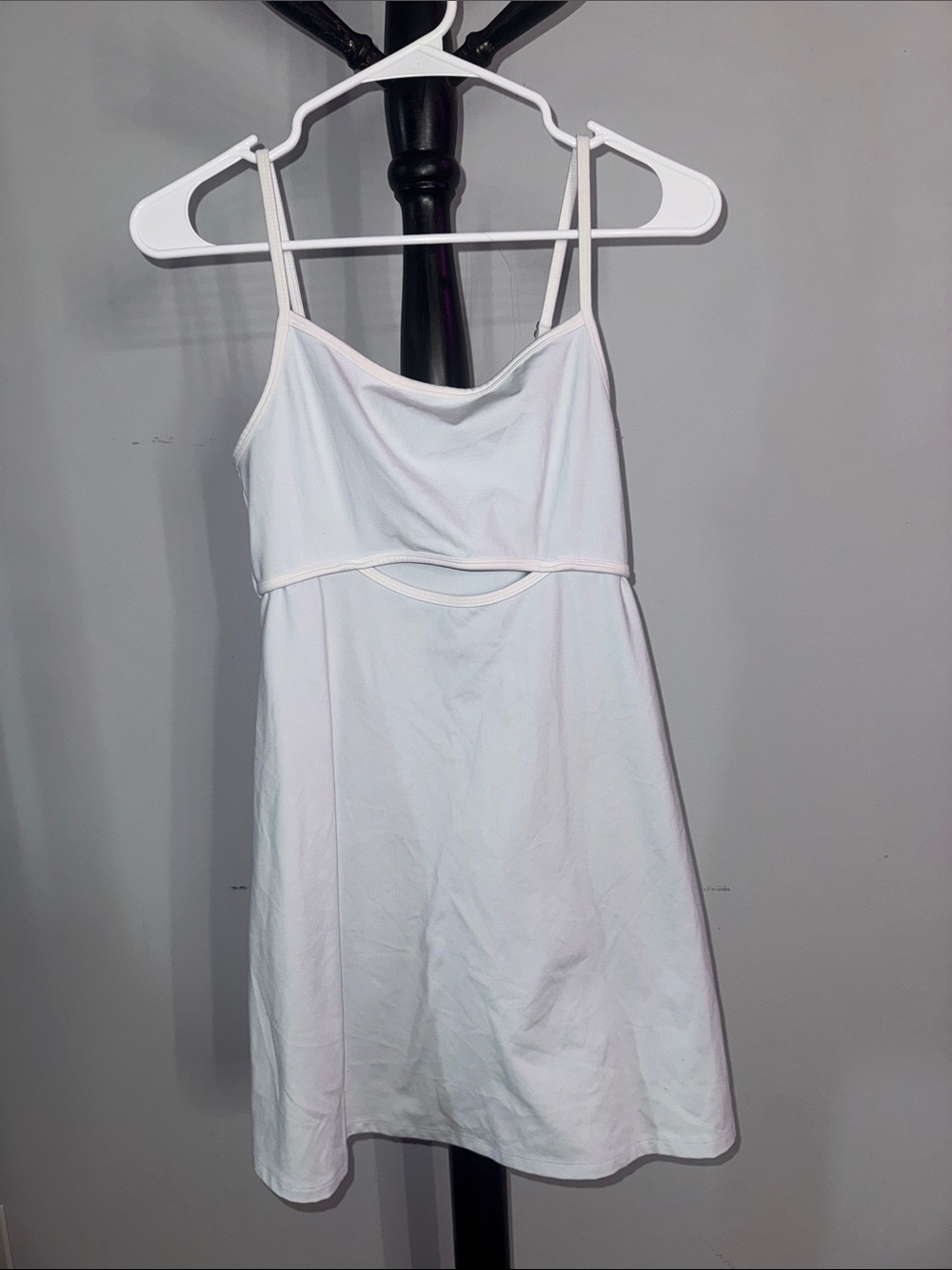 Baby Blue Mini Cut Out Dress with White Piping 19.3.B2